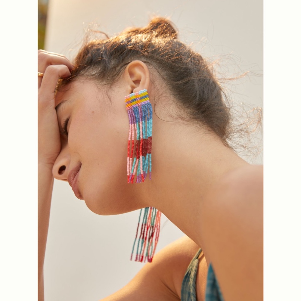 Anthropologie fringed drop earrings